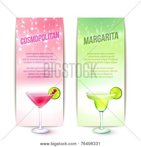 Cocktails banner set