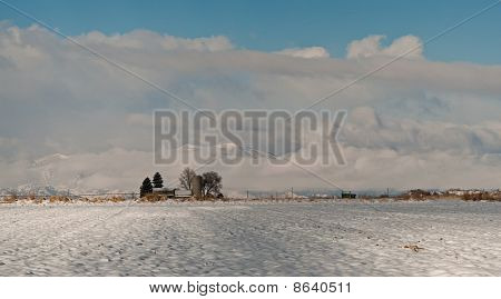 Mattina di febbraio su pianure del Colorado