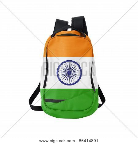 India Flag Backpack Isolated On White