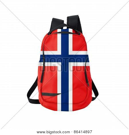 Norway Flag Backpack Isolated On White