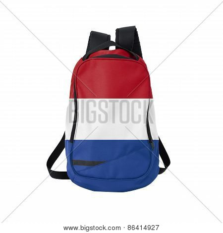 Holland Flag Backpack Isolated On White