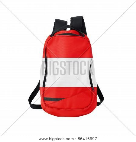 Austria Flag Backpack Isolated On White