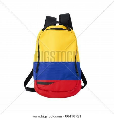 Colombia Flag Backpack Isolated On White