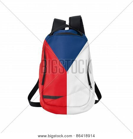 Czech Republic Flag Backpack Isolated On White
