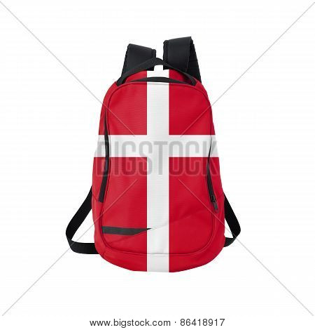 Denmark Flag Backpack Isolated On White