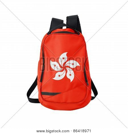 Hong Kong Flag Backpack Isolated On White