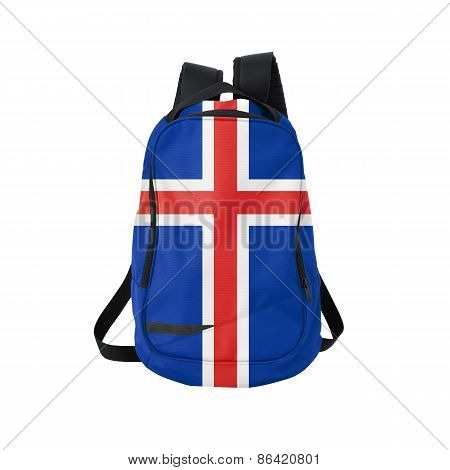 Iceland Flag Backpack Isolated On White