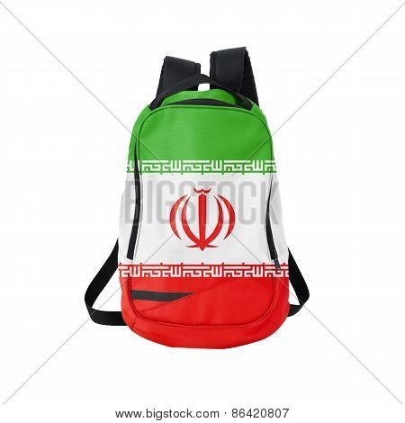 Iran Flag Backpack Isolated On White
