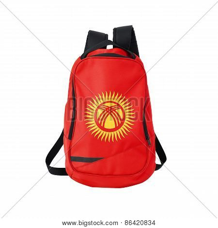 Kyrgyzstan Flag Backpack Isolated On White