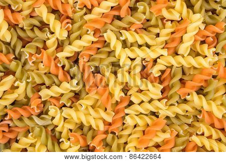 Raw Fusilli Pasta - Three Colors