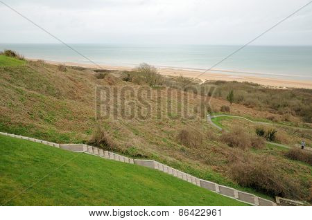 Omaha Beach In  Colleville Sur Mer In Normandy