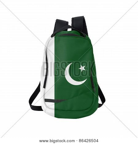 Pakistan Flag Backpack Isolated On White