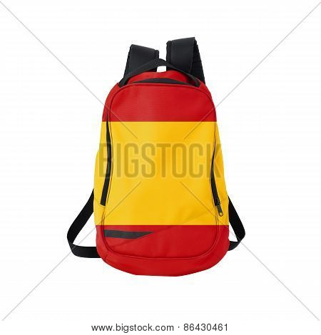 Spain Flag Backpack Isolated On White