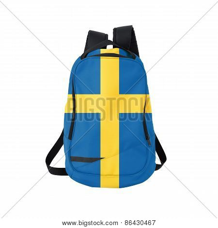 Sweden Flag Backpack Isolated On White