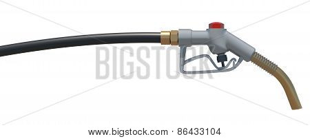 Gas hose nozzle. Front view. Isolated