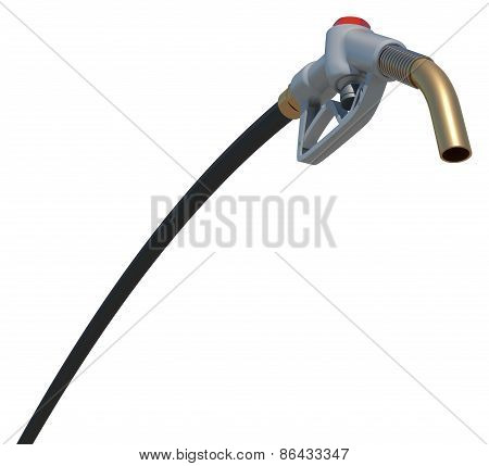 Gas hose nozzle. Bottom view. Isolated