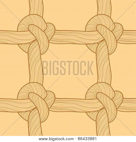 Rope and knots seamless pattern