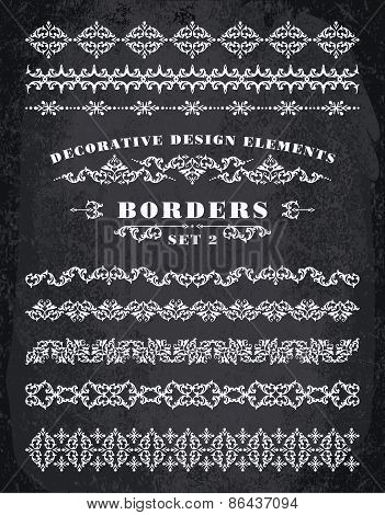Vector Ornaments Borders. Decorative Design Elements.
