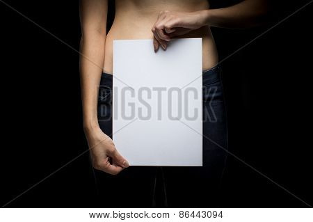 Topless Woman With Blank Space - Concept Photo Of Sexual Assault