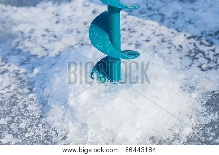 Ice fishing.