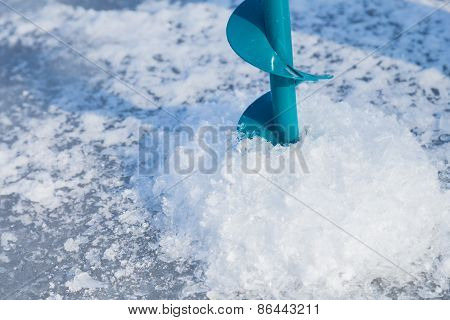 Ice fishing.