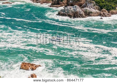 Catamaran At The Heads In The Knysna Lagoon