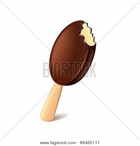 Ice Cream On Stick Isolated Vector
