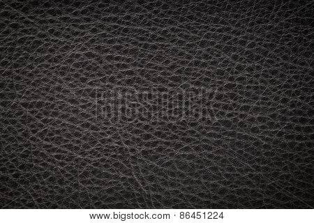 Black Natural Leather Close Up