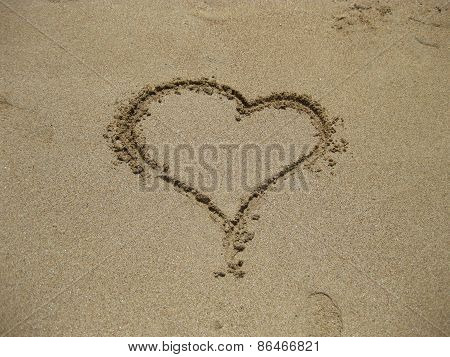 heart on sand