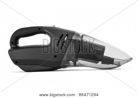 Portable vacuum cleaner on white background