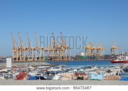 Industrial Harbor In Khor Fakkan