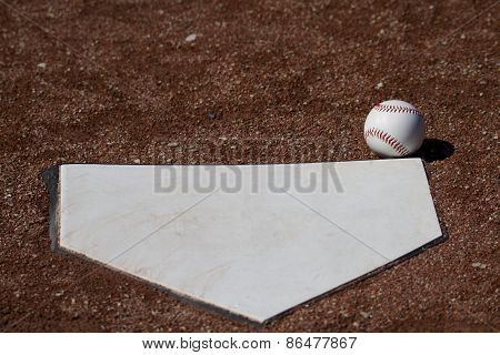 Fair Ball A White Baseball In Front Of Homeplate