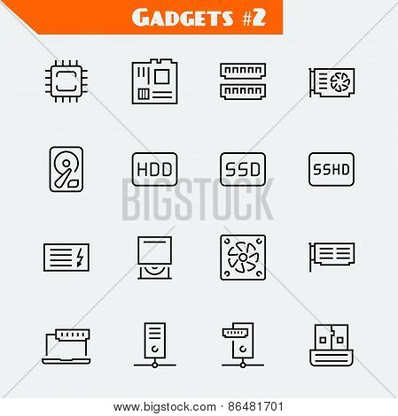 Computer Components Icon Set