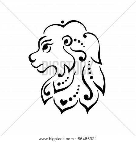 Lion head tattoo or logo.