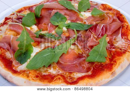pizza with bacon and cheese