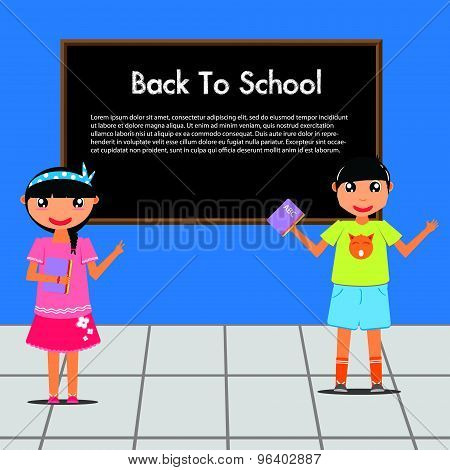 Back to school with kids in class room