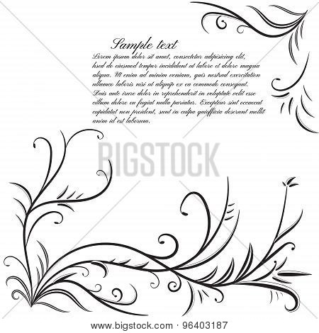 Monochrome Background With Floral Elements