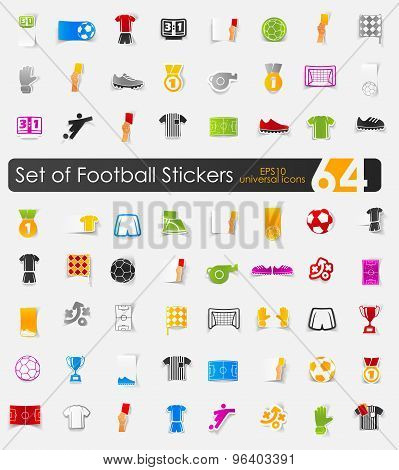 Set of football stickers