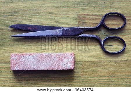 Grindstone With Scissors