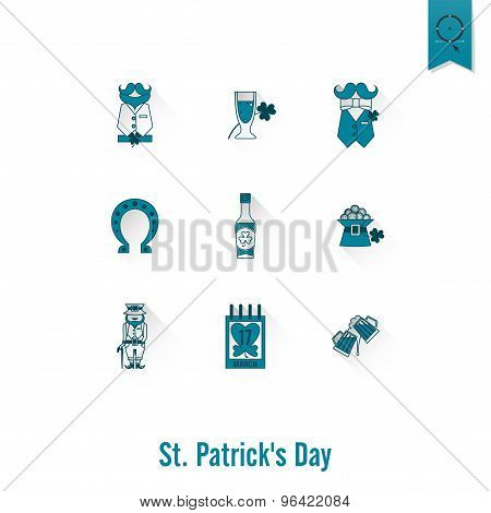 Saint Patricks Day Isolated Icon Set