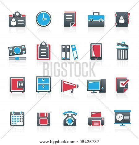 Business and office supplies icons