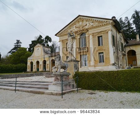 The Maser villa with a sundial on the wing
