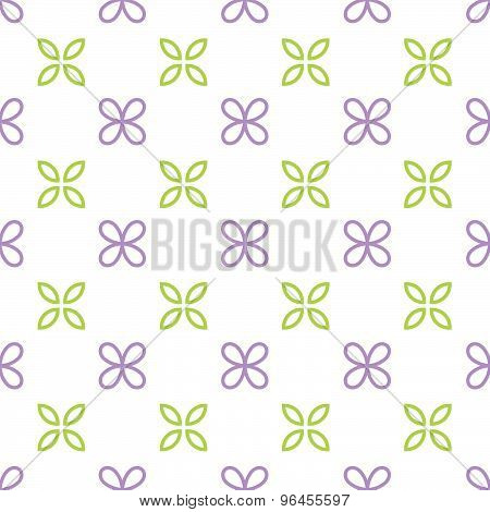 Seamless Pattern With Lilac Flower And Leaf.