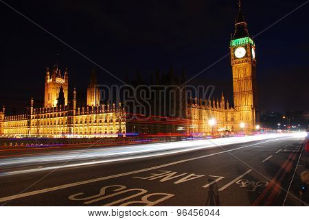 Big Ben and Westminster Abbey at night