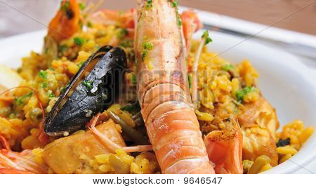 Crevettes avec riz