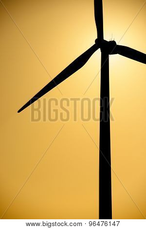 Windmill for electric power production, La Muela, Zaragoza Province, Aragon, Spain.