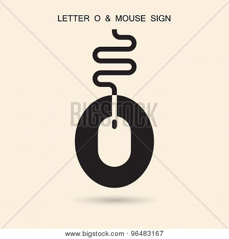 Creative Letter O Icon Abstract Logo Design Vector Template With Computer Mouse Symbol. Corporate Bu