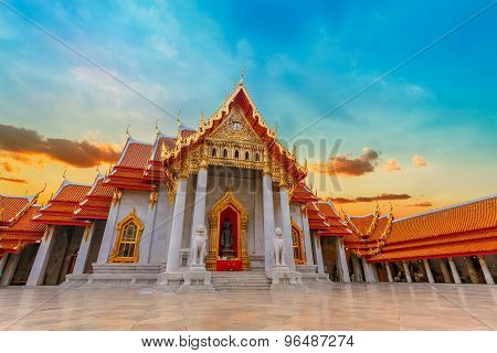 The Marble Temple - Wat Benchamabopit Dusitvanaram in Bangkok Thailand