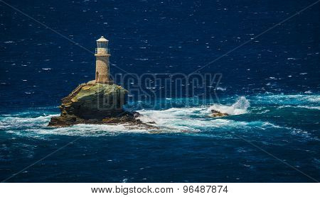 Lighthouse Near The City Of Andros, Andros, Greece