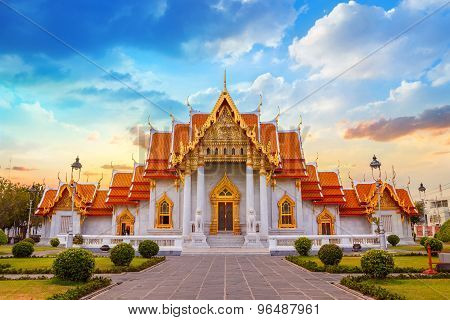 The Marble Temple Wat Benchamabopit Dusitvanaram in Bangkok Thailand